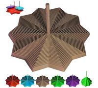 2025 New 3D Printed Expanded Sensory Fidget Star, Hexagon Star Shaped Fidget Toys with Handle for Office Desktop Decompression, Honeycomb Whirling Spiral Design, Relief Whirling(Brown,Large)