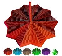2025 New 3D Printed Expanded Sensory Fidget Star, Hexagon Star Shaped Fidget Toys with Handle for Office Desktop Decompression, Honeycomb Whirling Spiral Design, Relief Whirling(Red,Large)