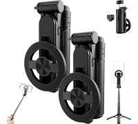 2025 New 4-in-1 Multifunctional Magnetic Selfie Stick, 360° Rotation Magnetic Selfie Stick with Remote Control, Portable Extendable Mag Tripod for Travel Vlog (2PC)