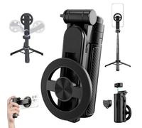 2025 New 4-in-1 Multifunctional Magnetic Selfie Stick, 360° Rotation Phone Tripod with Wireless Detachable Remote, Handheld Must-Have for Travel Tripod-Legged Support, for Video Recording & Vlogging