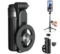 2025 New 4-in-1 Multifunctional Magnetic Selfie Stick, Mini Portable Detachable Scalable 360° Rotation Phone Tripod + Wireless Remote, Phone Stand for Travel