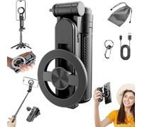 2025 New 4-in-1 Multifunctional Magnetic Selfie Stick, Mini Portable Detachable Scalable Multifunctional Shooting Aid with 360° Rotation, Wireless Control, Pocket Design for iPhone/Android (2pcs)