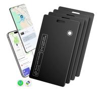 [2025 New] 4 Pack Dual Platform Rechargeable Air Tags Wallet Tracker Card, Dual System Smart Card, Compatible with Apple Find My & Google's Find Hub, Item Locator, Credit Card Size Tracker