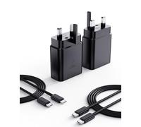 2025 New 45W Super Fast Charger USB C 2Pack, for Samsung Galaxy S25 Ultra/S25 S24 S23 S22 S21 S20 S10 Ultra/Plus,A56,A55,A36,A16,Z Fold 6/Flip 6,Galaxy Tab S9 S8 with 2X 1.8M 5A Type-C Cable
