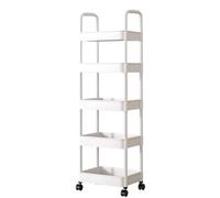 2025 New 5-Tier Metal Storage Trolley Cart Rolling Serving Cart for Kitchen Living Room Bathroom Office - Versatilein White (5 Levels)
