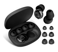 2025 New Adjustable Ear Plugs for Sleep - 3 Modes, Washable and Reusable Anti-Snoring Earplugs for Sleep/Focus/Travel/Work, Available in S, M, and L Sizes, 13-45 dB (SNR) Noise Reduction- Black