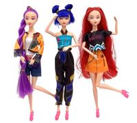 2025 New Anime Rumi Plush 30CM Rumi/Mira/Zoey Made to Move Dolls with Genuine Fabric Clothing Cartoon Figurine, Gift for Collectors (3Pcs)