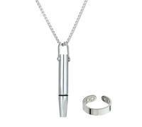 2025 New Anxiety Relief Necklace for Adults, Breathing Necklace with Magnetic Ring Quitting Smoking Meditation Pendant Wear Resist Mindfulness Necklaces for Women Men