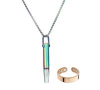 2025 New Anxiety Relief Necklace for Adults, Breathing Necklace with Magnetic Ring Quitting Smoking Meditation Pendant Wear Resist Mindfulness Necklaces for Women Men