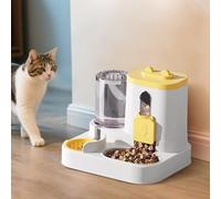 2025 New Automatic Pet Feeder and Waterer - 2-in-1 Food Dispenser & Drinking Bowl with Large Capacity Tank, for Cats and Small Medium Dogs, Auto Feeding Station for Indoor Home Use and Travel (Yellow)