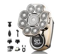 2025 New Bawldy 9.0 Shaver, Bawldy Pro Head Shaver, 9D Floating Blade Heads, Intelligent LED Display IPX7 Waterproof Wet Dry Shaving, Rechargeable Cordless Razor (1 Set Silver)