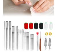 2025 New Big Eye Steel Sewing Needles Kit 37Pcs - 5 Size Stainless Steel Needles for Hand Sewing, Embroidery, DIY Crafts | Portable with Storage Case, Beginner-Friendly Sewing Supplies