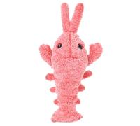 2025 New Big Lobster Jumping Simulation USB Rechargeable Washable Plush Toy For Pet Cats And Dogs To Play With Handful (Pink, A)