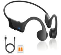 2025 New Bone Conduction Headphones，Bluetooth 5.4 Wireless Open Ear Headphones with Microphone，IP55 Waterproof Sports Bluetooth Headset，12Hr Playback，Ideal for Running，Cycling，Walking (Black)