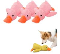 2025 New Calming Duck Dog Toy - Soft Plush With Squeaker, Durable Chew Toy For Indoor Puppies (Yellow)(3Pcs Pink)