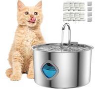 2025 New Cat Water Fountain for Drinking, Quiet Cat Water Fountain Stainless Steel,108oz/3.2L Cats fountains,Vailable for Dogs and Cats