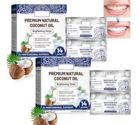 2025 New Coconut Mint Teeth Whitening Strips, Sensitive Teeth Friendly Whitening Strip Kit, Enamel Safe Non-Slip Strips, Gently Removes of Stains (2)