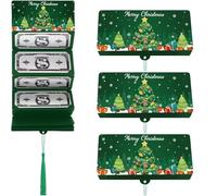 2025 New Creative Christmas Cash Surprise Envelope, 10 Slots Christmas Cash Envelopes, Xmas Surprise Money Holder, Xmas Cashes Clips (Green-3Pack)
