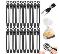 2025 New Data Reusable Cable Organizer Silicone Cable Ties, Travel Cord Management for Appliances, Multipurpose Under Desk Cable Management for Bundling and Fastening Cord (BlackB)