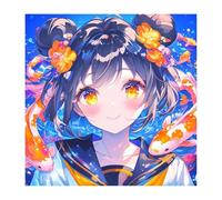 2025 New Diamond Art Girl 45x45cm Diamond Painting Koi,Crystal Art Painting by Numbers Crafts for Adults,5D DIY Square Crystal Embroidery Pictures Kits Hobbies for Adults Women Home Room Decor O-85z