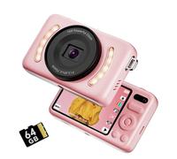 2025 New Digital Cameras,64MP Digital Camera with 64GB Memory Card,16X Zoom,2.8" Real HD Screen,Anti Shake,Easy to use Pocket Digital Camera for Kids and Gen Z,Compact Point-and-Shoot Camera