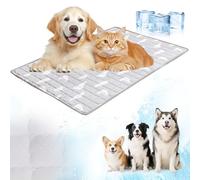 2025 New Dog Cooling Mat, Self Pet Cooling Mat for Dogs Cats, No Need to Refrigerate or Freeze, Great for Dogs and Cats in Hot Summer (Printed Gray, XS 40x30cm)