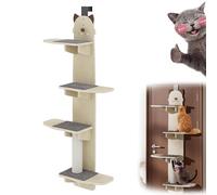 2025 New Door Cat Tree, Cute Panda Pattern Multi Level Door Hanging Tree with Shelves Hanging Shelf, Indoor Cats Scratch & Climb Without Taking Up Floor Space (150cm)