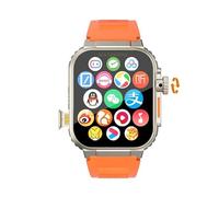 2025 NEW DW100 Smartwatch 2.29inch Android 10.0 Smart Watch With 1500Mah Larger Battery Rotary Camera NFC GPS WIFI Compass (Silver Orange,8GB 128GB)