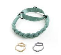 2025 New Edition, Fei & Eve Hand-Braided SP Cotton Collar | No-Pull Martingale Design | Gentle on Neck | Heavy-Duty Training No Buckle | Medium (Green)
