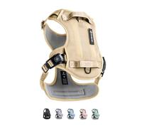2025 New Edition, Fei & Eve MagEase Dog Harness - 3-Second Magnetic Buckles | 3-Point No-Pull Control | Heavy-Duty 900D Nylon | Dual Safety Handles | Breathable Mesh | Adjustable Fit, Large, Champagne