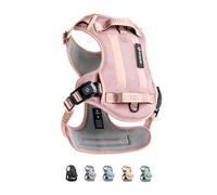 2025 New Edition, Fei & Eve MagEase Dog Harness - 3-Second Magnetic Buckles | 3-Point No-Pull Control | Heavy-Duty 900D Nylon | Dual Safety Handles | Breathable Mesh | Adjustable Fit | Small, Pink