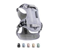 2025 New Edition, Fei & Eve MagEase Dog Harness - Patented Magnetic Buckles | 3-Point No-Pull Control | Heavy-Duty 900D Nylon | Dual Safety Handles | Breathable Mesh | Adjustable Fit | Medium, Gray
