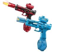 2025 New Electric Water Gun, Automatic Water Gun Pistols 320CC Long Range Motorized with Multifunctional Lighting Effects Rechargeable Water Blaster for Summer Pool Beach Party Toys Gift (Blue + Red)