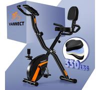 2025 New Exercise Bike Foldable with Magnetic Resistance, Folding Indoor Cycling Bike with LCD Display & Heart Rate Sensor, Oversized Saddle with Backrest, Foldable Fitness Bicycle For Home Workout
