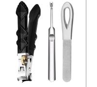2025 New Fanyil Orthoclip Toe Nail Clippers, 180° Wide Jaw Thick Toenail Clippers, Double Configuration of Oblique and Flat Mouth, Splash-Proof, with Long Handle, Easy to Clean (Flat Mouth Clipper)