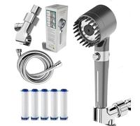 2025 New Filtered Handheld Spray Zone Head Adjustable Modes Built-in Scalp High- Cleaning Water-Saving Chrome-Plated ABS