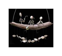 2025 New Fishing Man Spoon Fish Sculptures Wind Chime Indoor Outdoor Hanging Ornament Decoration Very personal