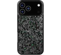 2025 New Forged Carbon Fiber Phone Case, Ultra-Thin All-Inclusive Magnetic Anti-Fall Protective Phone Case, Support Wireless Charging, for iPhone 17 16 15 14 13 12 Pro Max (17 ProMax,Green)