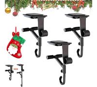 2025 New Garland Holder for Mantle,2-in-1 Fireplace Stocking and Garland Hanger,Adjustable Christmas Mantle Garlands,No Drill(3pcs)