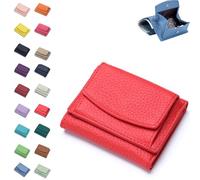 2025 New Genuine Leather RFID Blocking Card Holder Organizer Pocket Mini Wallet,Genuine Soft Leather Wallets for Women,Unisex Anti-Credit Card Fraud Folding Mini Wallet (M)