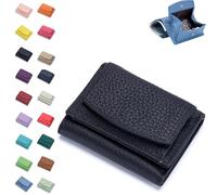 2025 New Genuine Leather RFID Blocking Card Holder Organizer Pocket Mini Wallet,Genuine Soft Leather Wallets for Women,Unisex Anti-Credit Card Fraud Folding Mini Wallet (F)
