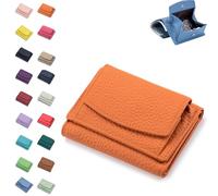 2025 New Genuine Leather RFID Blocking Card Holder Organizer Pocket Mini Wallet,Genuine Soft Leather Wallets for Women,Unisex Anti-Credit Card Fraud Folding Mini Wallet (R)