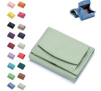 2025 New Genuine Leather RFID Blocking Card Holder Organizer Pocket Mini Wallet,Genuine Soft Leather Wallets for Women,Unisex Anti-Credit Card Fraud Folding Mini Wallet (J)