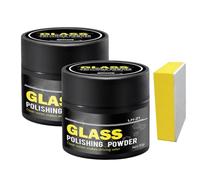 2025 New Glass Polishing Powder, 30g Glass Scratch Remover for Windscreen, Fine Aluminium Oxide, Car Window Screen Cleaner, Scratch Remover, Windshield Wash Polish, with Sponge (2)