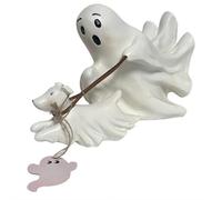2025 New Halloween Ghost Walking Dog Statue Cute Ghost Decor Spooky Ghosts Figurine for Home Table Room Porch Garden Party Halloween Decor Outdoor Indoor