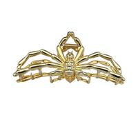 2025 New Halloween Spider Web Metal Hair Clips, Goth Alloy Hair Claw Clip, Funny Punk Hair Accessories Non Slip Grip Hair Barrettes Hair Decorations for Women Cosplay Party Catch Clips (Gold, A)