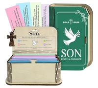 2025 New Handmade Wooden Bible Verse Box with 150 Scripture Cards, Christian Inspirational Gift for Women & Men, Faith Prayer Box for Christmas & Daily Blessing (B)
