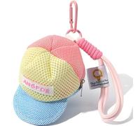 2025 New Hat-Shape Coin Purse & Mini Pouch Keychain - Creative Accessory for Women and Men, Portable Storage with Zipper & Wristlet, for Change, Lipstick, Earbuds, and Keys, Yellow, S