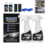 2025 New Headlight Restorer, Upgraded Ceramic Car Headlight Restoration Kit, Versatile Headlamp Refurbishing Kit, Glass Headlamp Cleaning Spray, Suitable for Cars, Trucks, SUVs, Motorcycles (2)