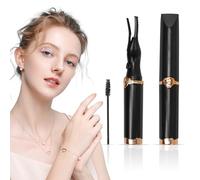 2025 New Heated Eyelash Curler for Women Mini Electric Eyelash Curlers Portable Electric Eyelash Curler Black USB Rechargeable 3 Heat Modes Natural Curling 24H Long Makeup Tool